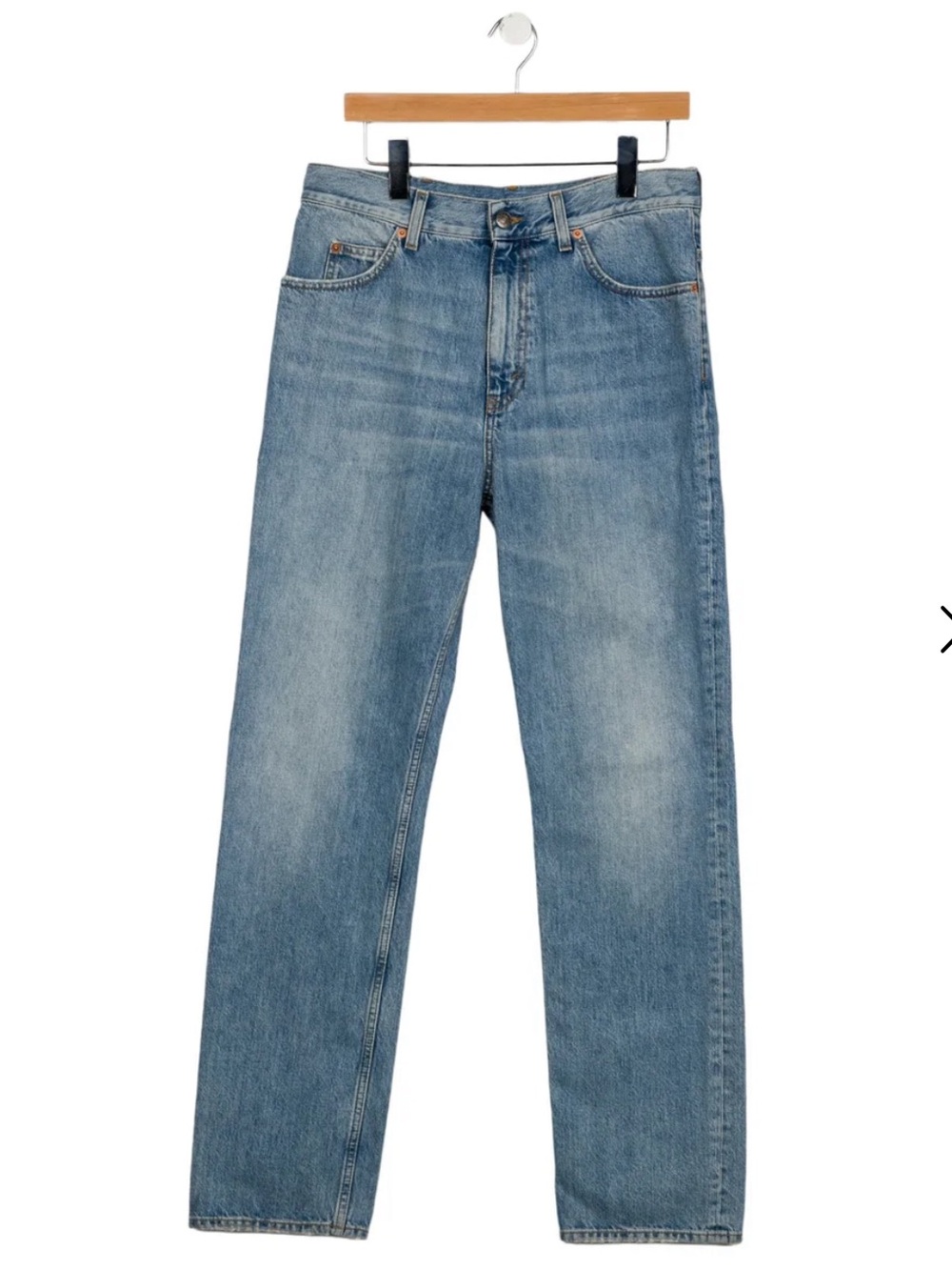 Gucci 2023 Straight Leg Horsebit Jeans Light Wash Blue Size L  Worn Once